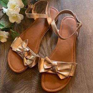 Rose Gold Sandals with Bows